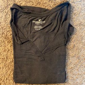 grey, long sleeve with breast pocket